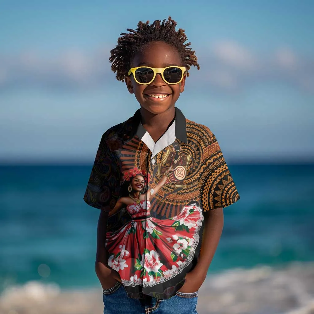 Ladies Sega Dance Kid Hawaiian Shirt Paisley Mix African Pattern LT15