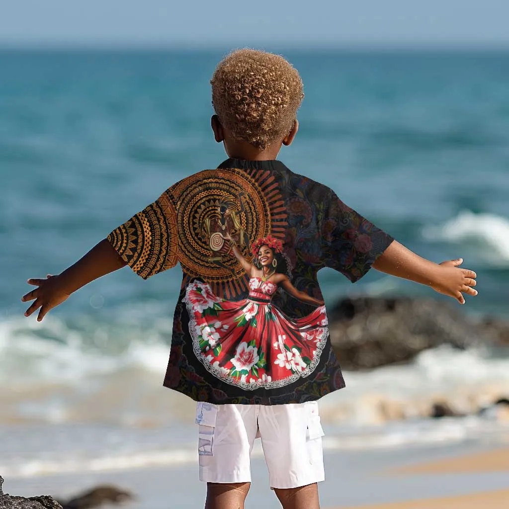 Ladies Sega Dance Kid Hawaiian Shirt Paisley Mix African Pattern LT15