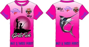 Ladies Short / Long Sleeve Fishing Shirts Pink Colour Fishing Tackle