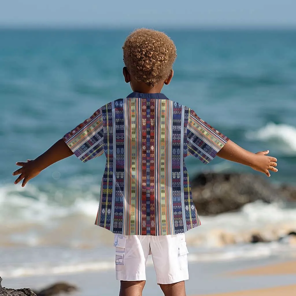 Lamba Mpanjaka Malagasy Traditional Pattern Kid Hawaiian Shirt LT15