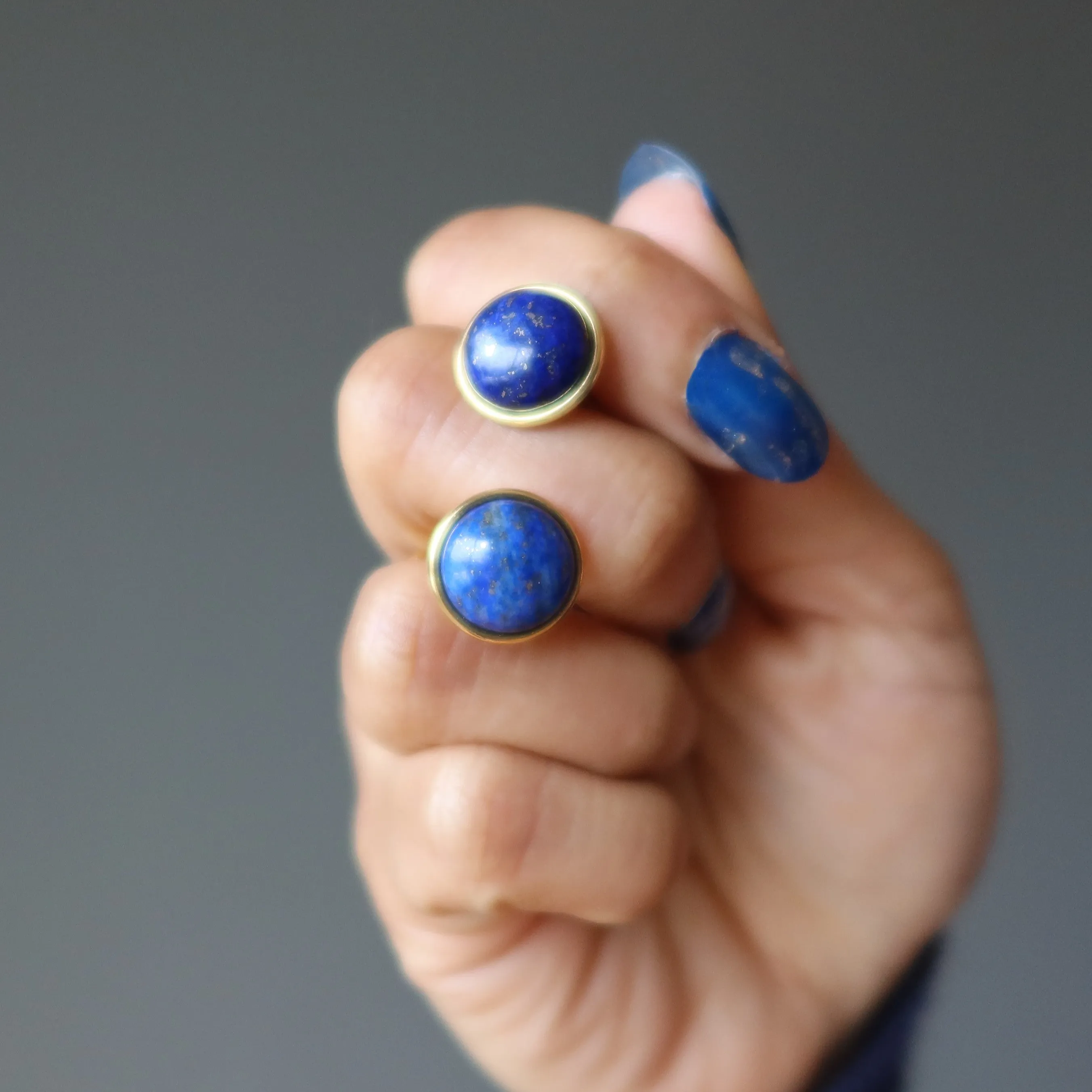 Lapis Cufflinks Blue Business Success Stone Gold