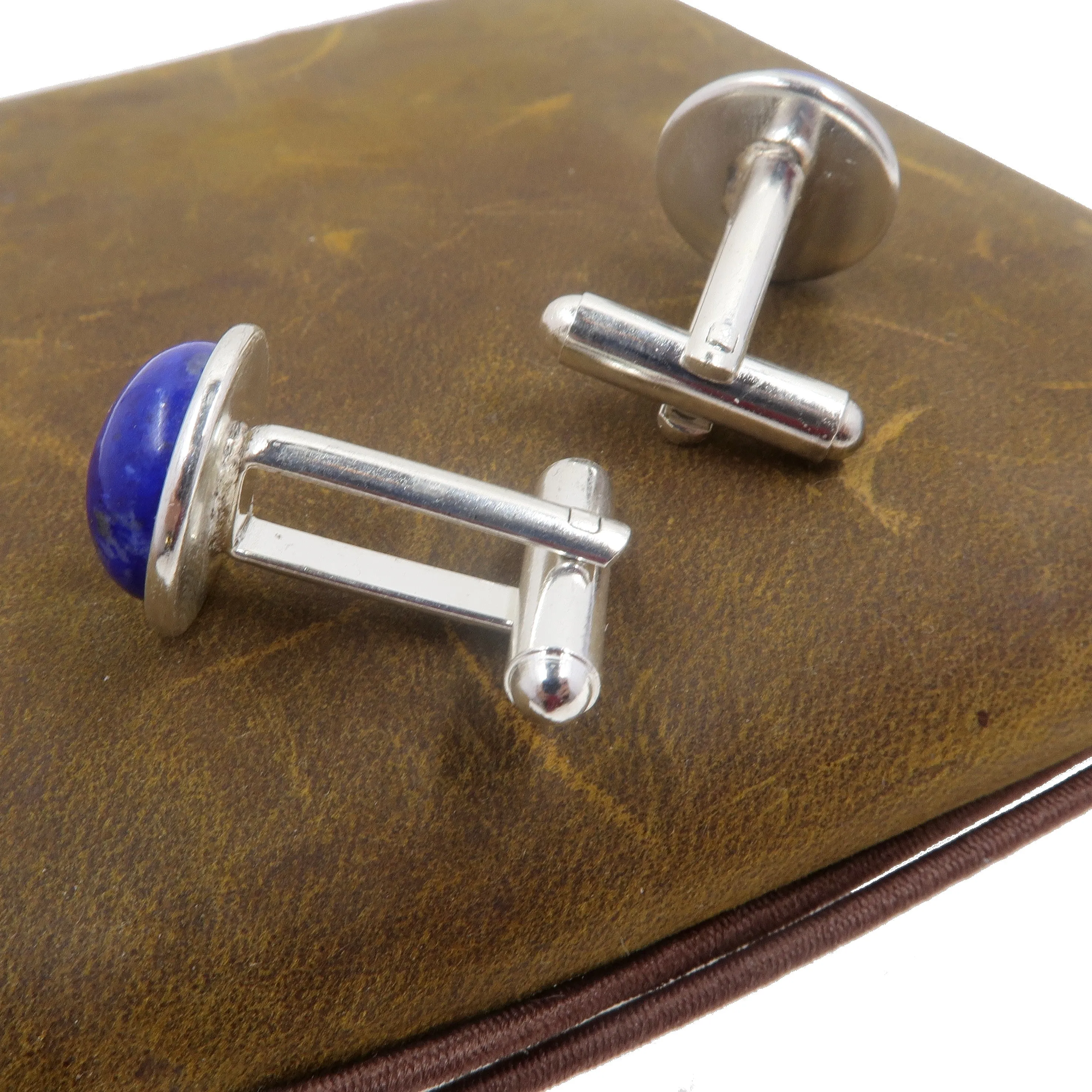 Lapis Cufflinks Blue Lazuli Mystical Gems Silver