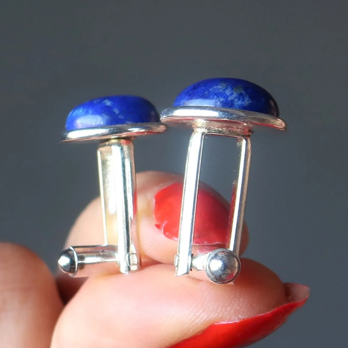 Lapis Cufflinks Blue Lazuli Mystical Gems Silver