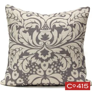 Large Damask Pillow - Gray
