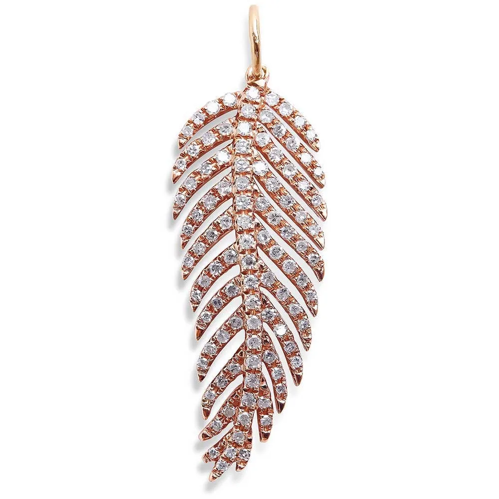LARGE PALM LEAF DIAMOND CHARM