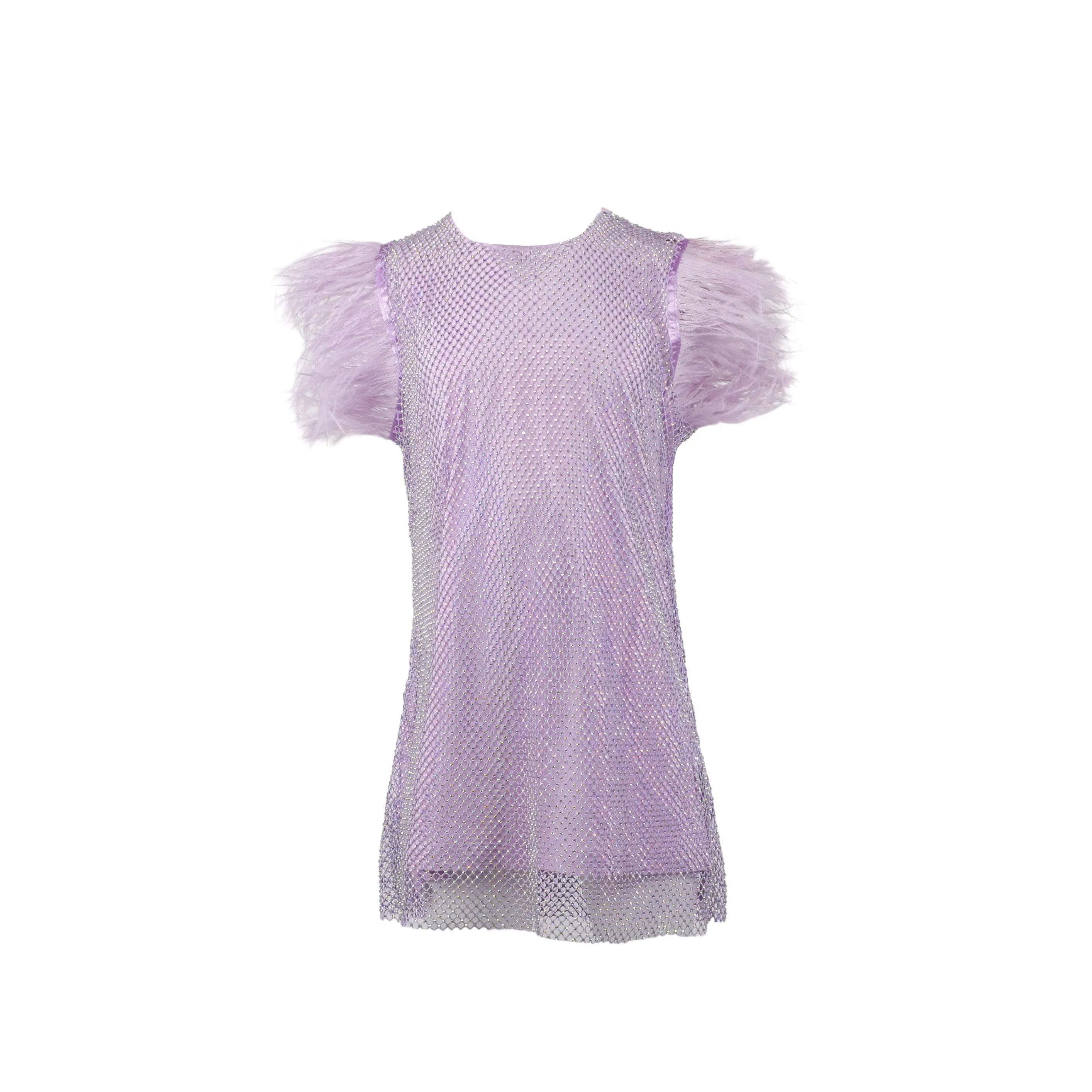 Lavender Crystal Feather Dress