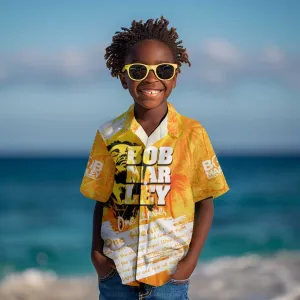 Legend Bob Reggae Afro Kid Hawaiian Shirt One Love One Heart Tropical Leaf DT02