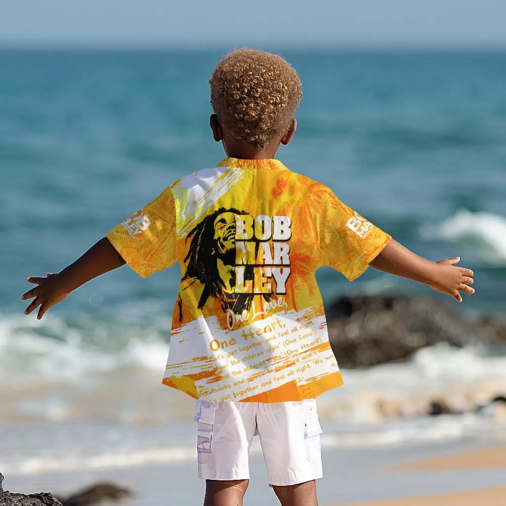 Legend Bob Reggae Afro Kid Hawaiian Shirt One Love One Heart Tropical Leaf DT02