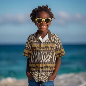 Leopards and Zebra Skins Kid Hawaiian Shirt Mix African Pattern LT15