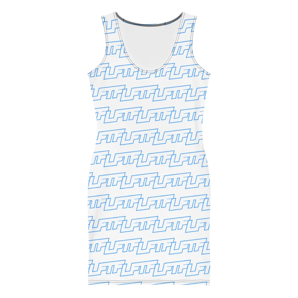 LFTF All Over Dress White/Aqua
