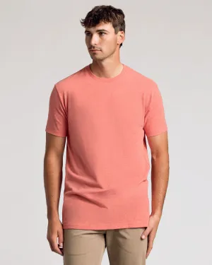 Light Heather Vermilion Tall Straight Hem Crew Neck T-Shirt