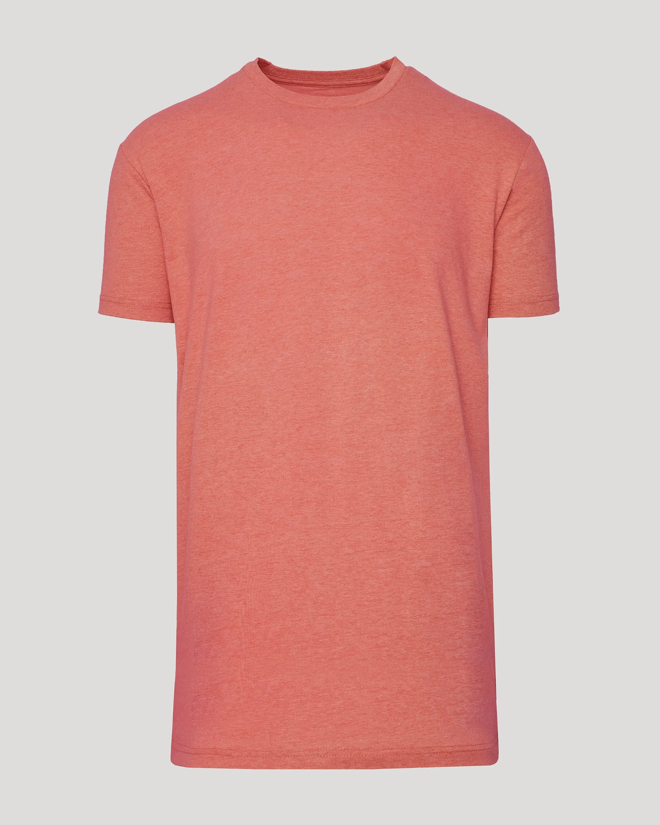 Light Heather Vermilion Tall Straight Hem Crew Neck T-Shirt