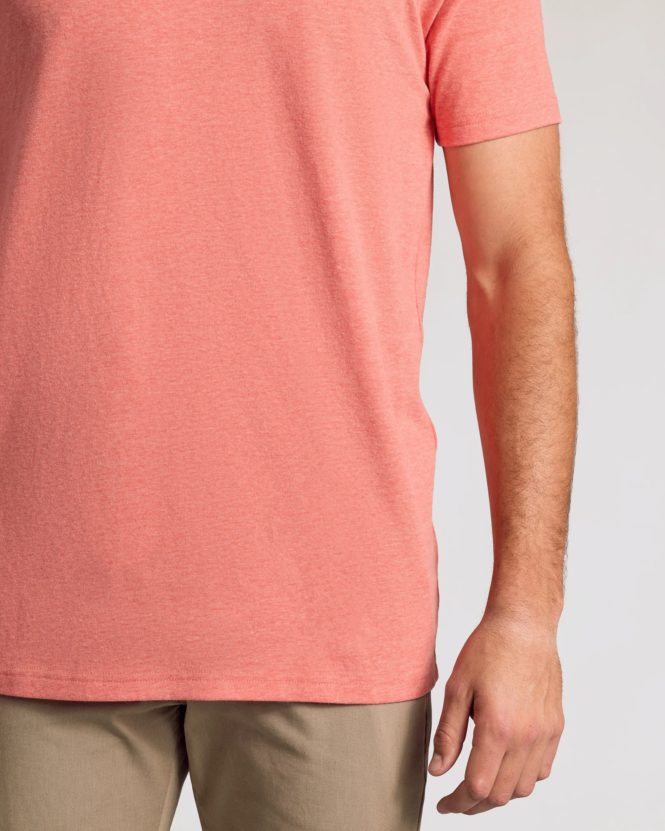 Light Heather Vermilion Tall Straight Hem Crew Neck T-Shirt