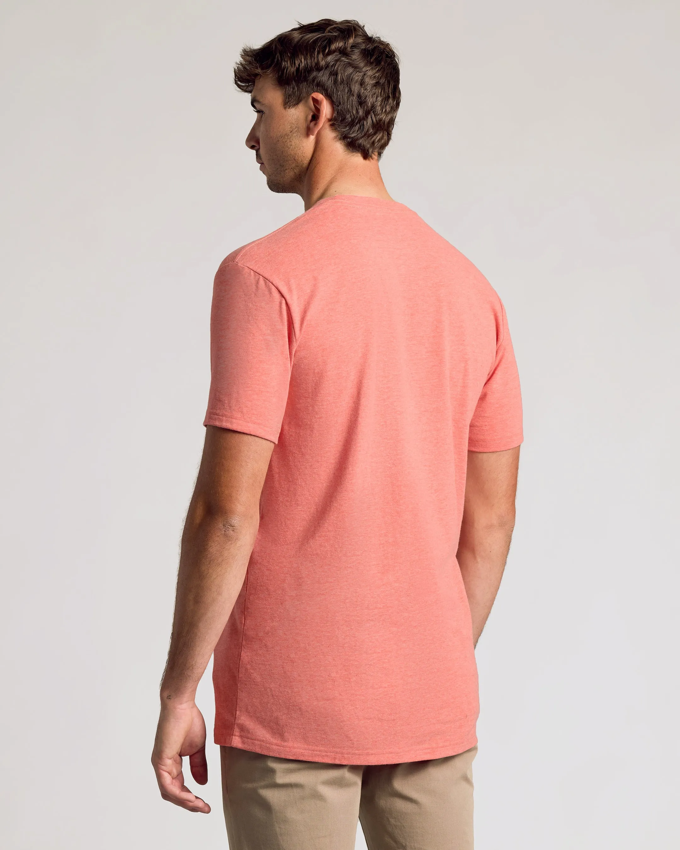 Light Heather Vermilion Tall Straight Hem Crew Neck T-Shirt