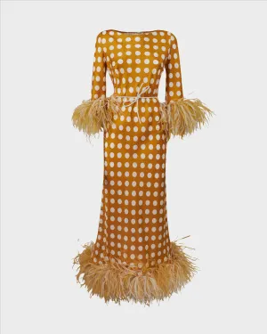 Limited Edition Caprice Orange Pois Dress by Stephan Janson