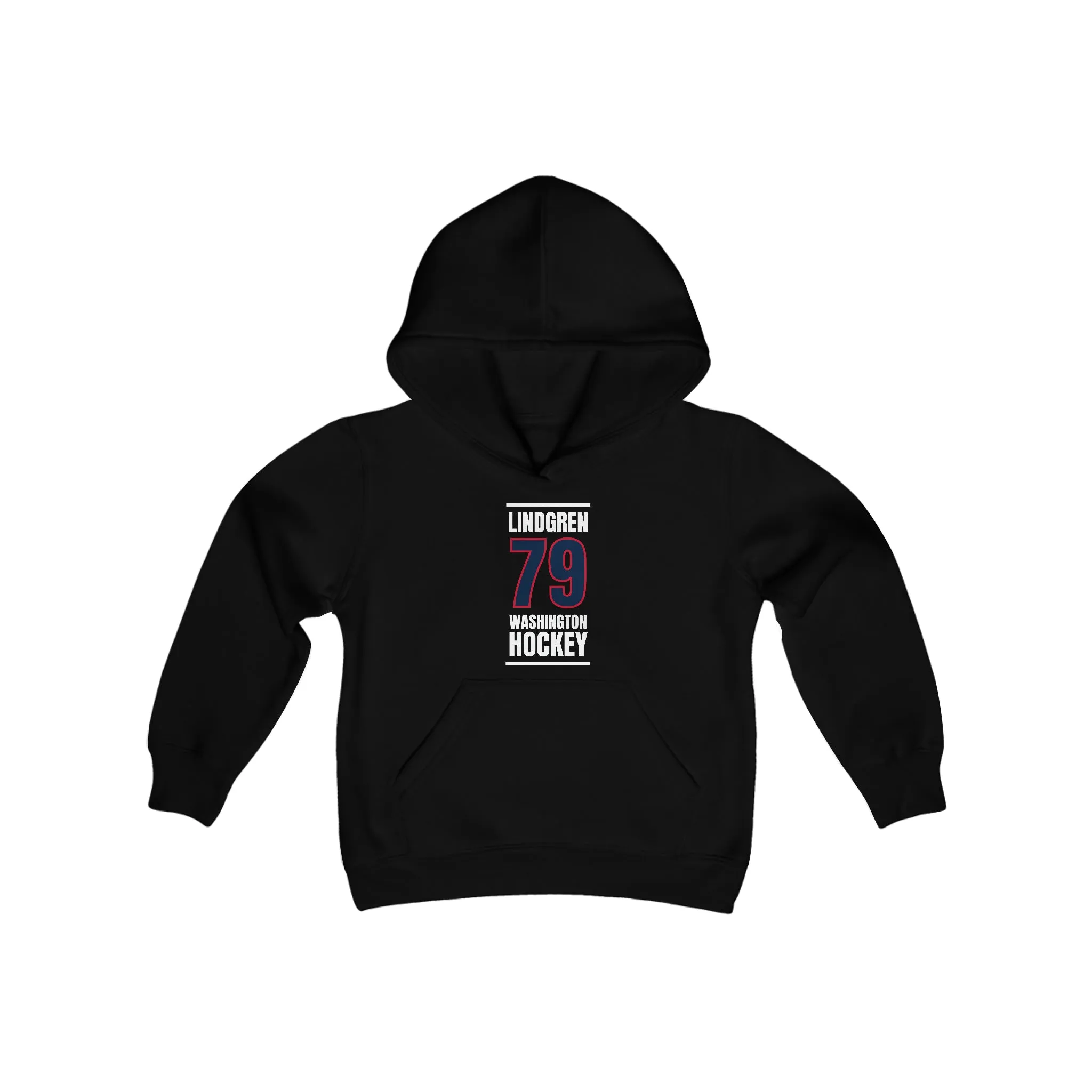 Lindgren 79 Washington Hockey Navy Vertical Design Youth Hooded Sweatshirt