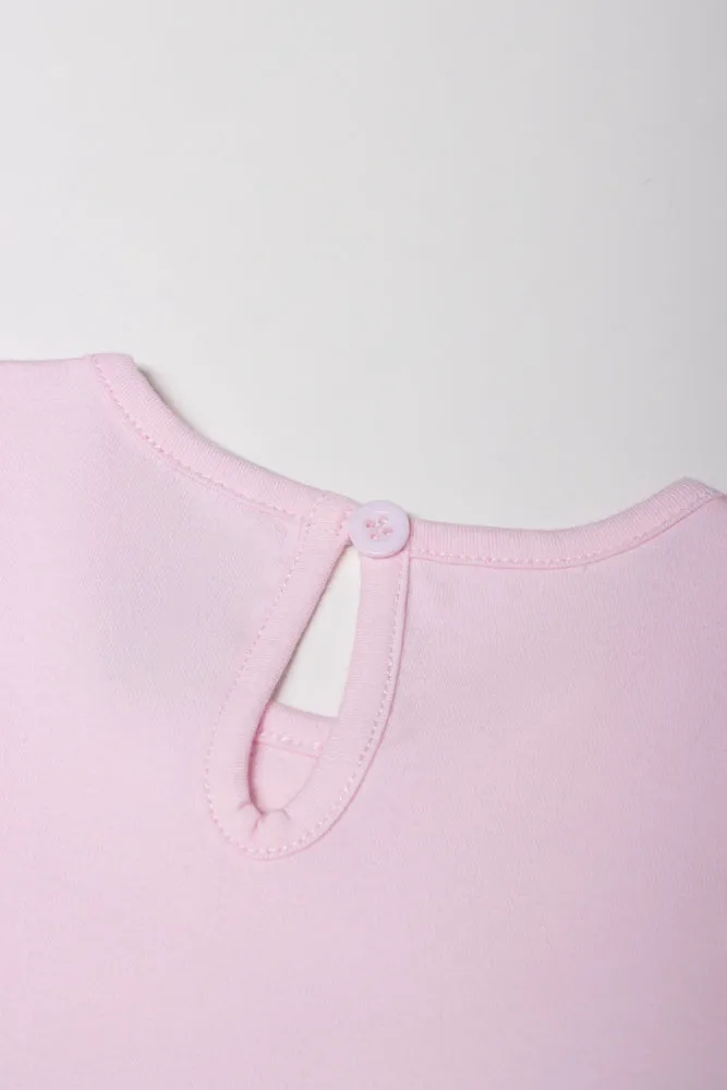 Long Sleeve Tulle Dress Pink