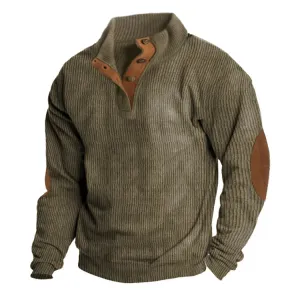 Long-sleeved shirt for men with stand-up collar