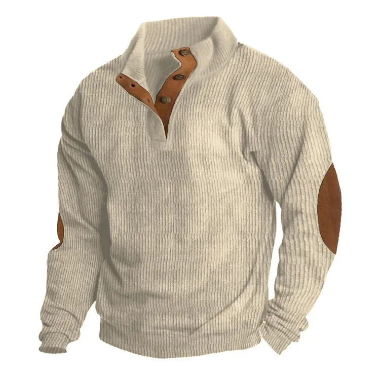 Long-sleeved shirt for men with stand-up collar