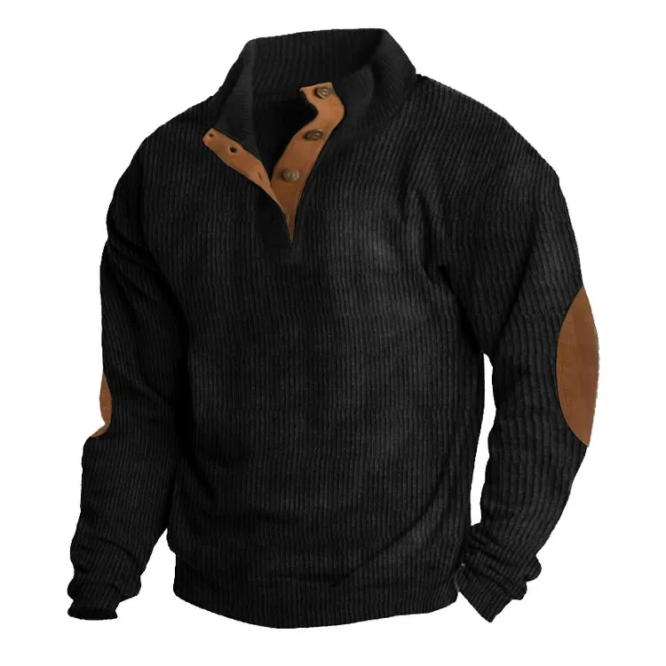 Long-sleeved shirt for men with stand-up collar