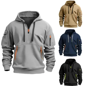 Loose Fit Cotton Hooded Sweatshirt - Unisex Plus Size