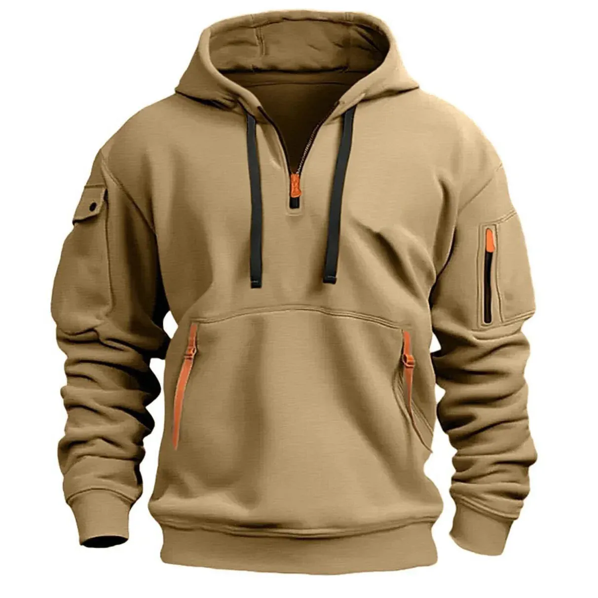 Loose Fit Cotton Hooded Sweatshirt - Unisex Plus Size