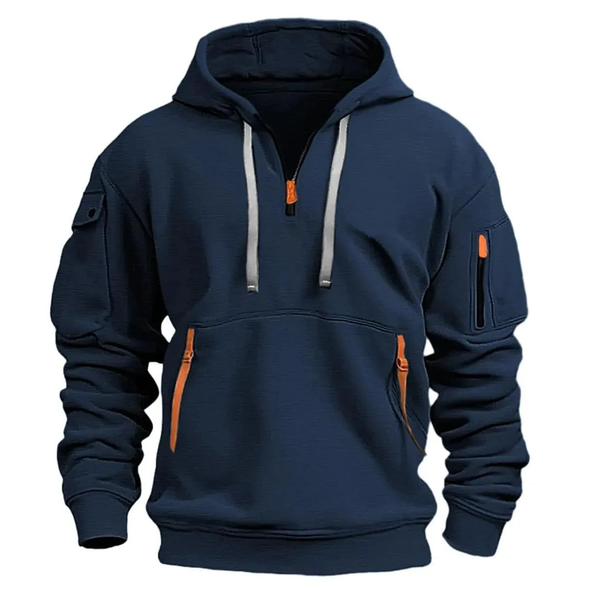 Loose Fit Cotton Hooded Sweatshirt - Unisex Plus Size