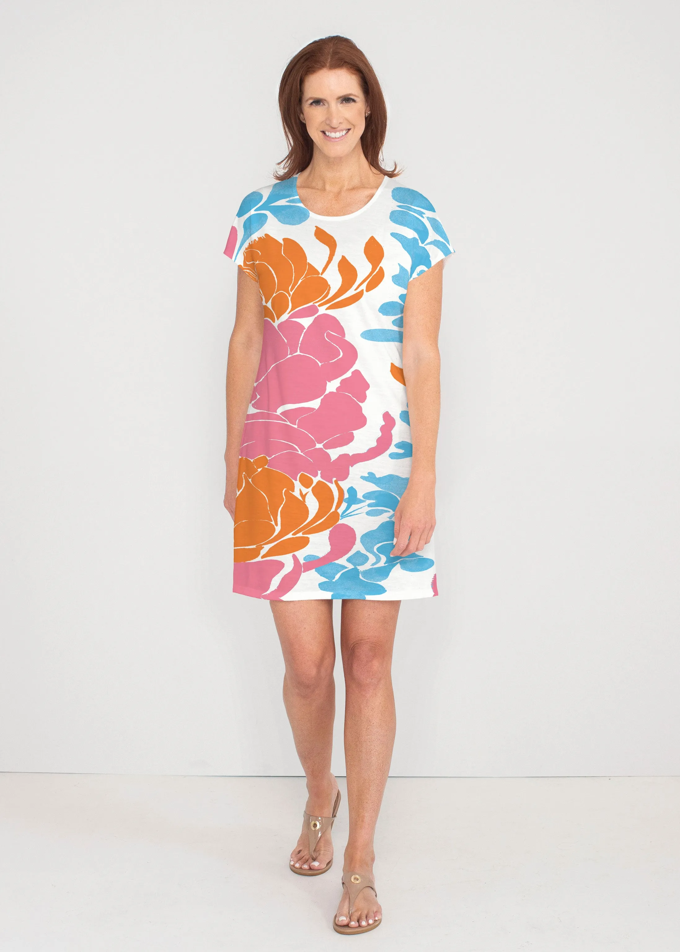 Lotus Pink/Orange (23058) ~ Lucy Tee Dress