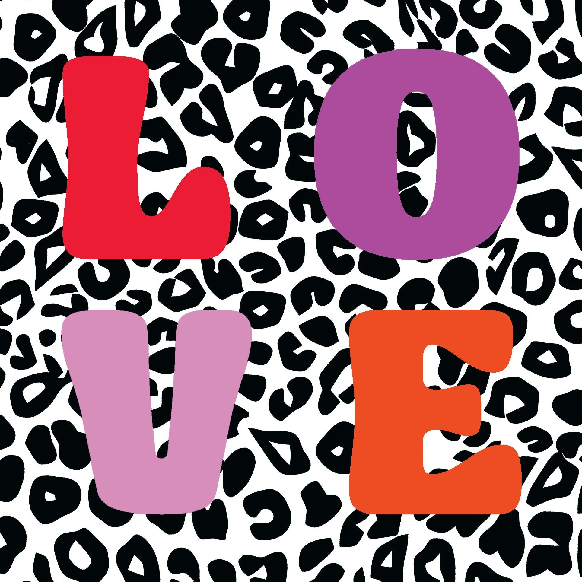 'LOVE' Greeting Card - pink