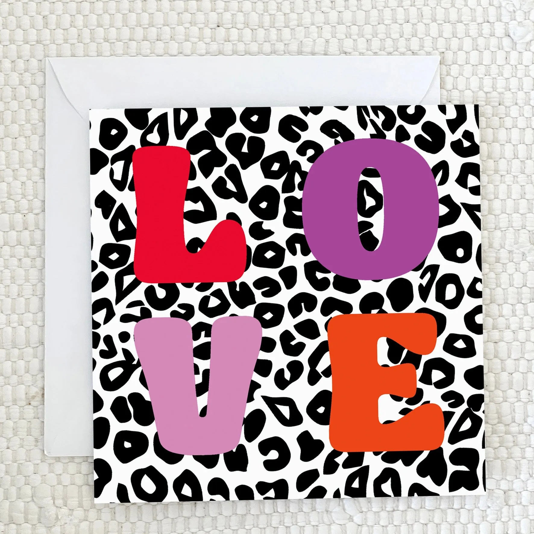 'LOVE' Greeting Card - pink
