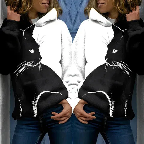 Lucia comér - elegant cat hoodie
