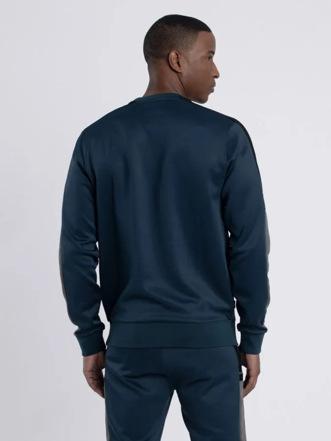 Luke 1977 Patter Colour Block Sweatshirt Atlantic Blue