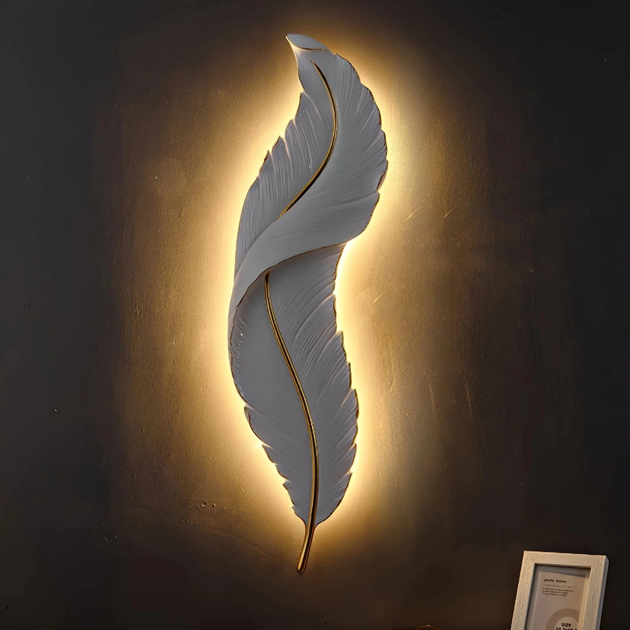Luxurious 3 Colored Feather Wall Lamp