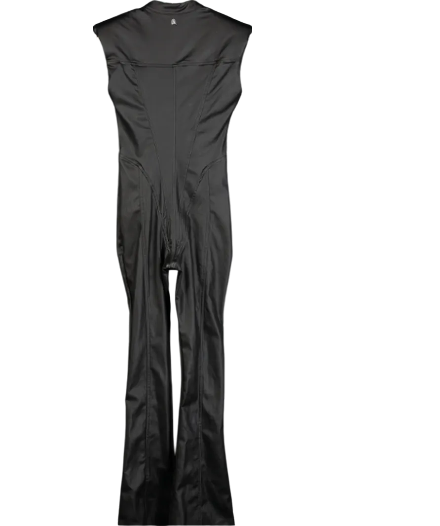 maniere de voir Black Wax Coated Denim Jumpsuit UK 10