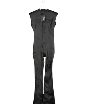 maniere de voir Black Wax Coated Denim Jumpsuit UK 10