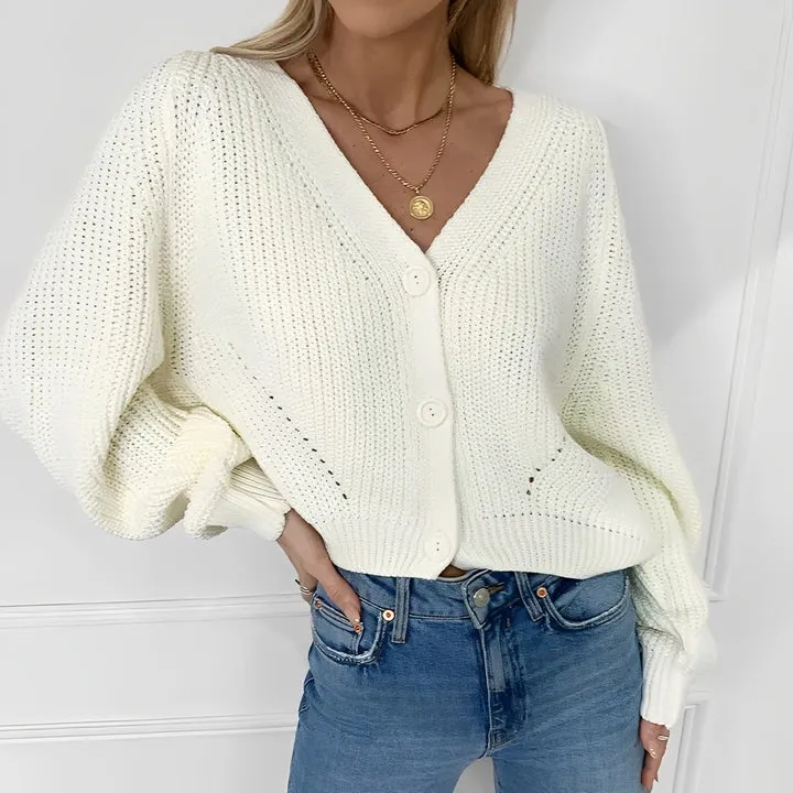 Marisa - classic cardigan with lantern sleeves