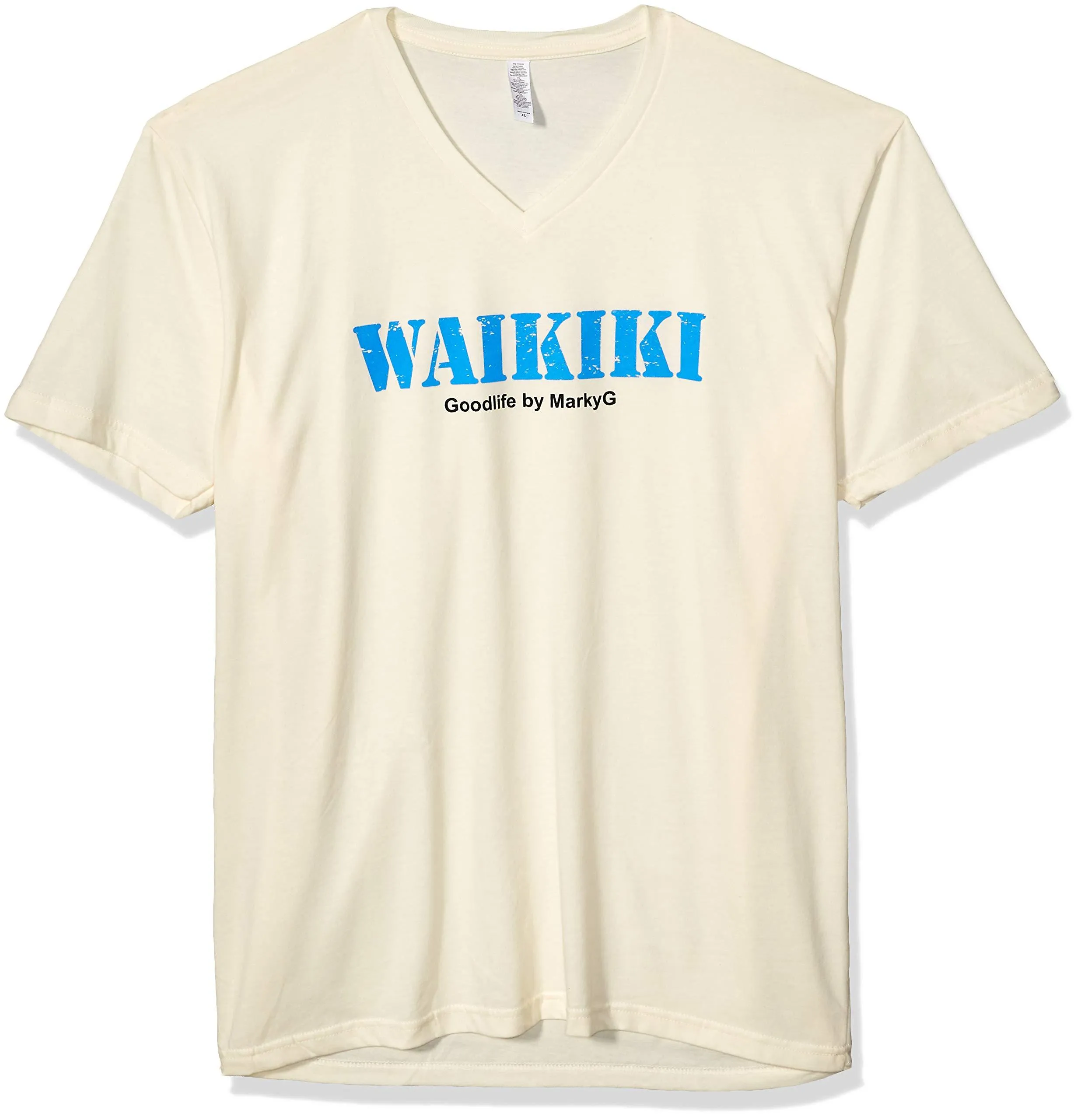 Marky G Apparel Men's Nantucket Graphic Printed Premium Tops Fitted Sueded Short Sleeve V-Neck T-Shirt