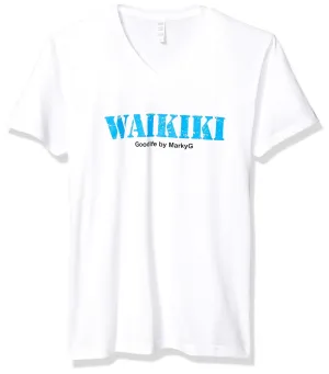 Marky G Apparel Men's Nantucket Graphic Printed Premium Tops Fitted Sueded Short Sleeve V-Neck T-Shirt