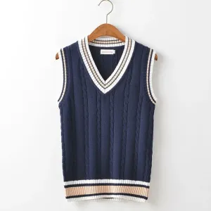 Men's Cable Knit V-Neck Sweater Vest