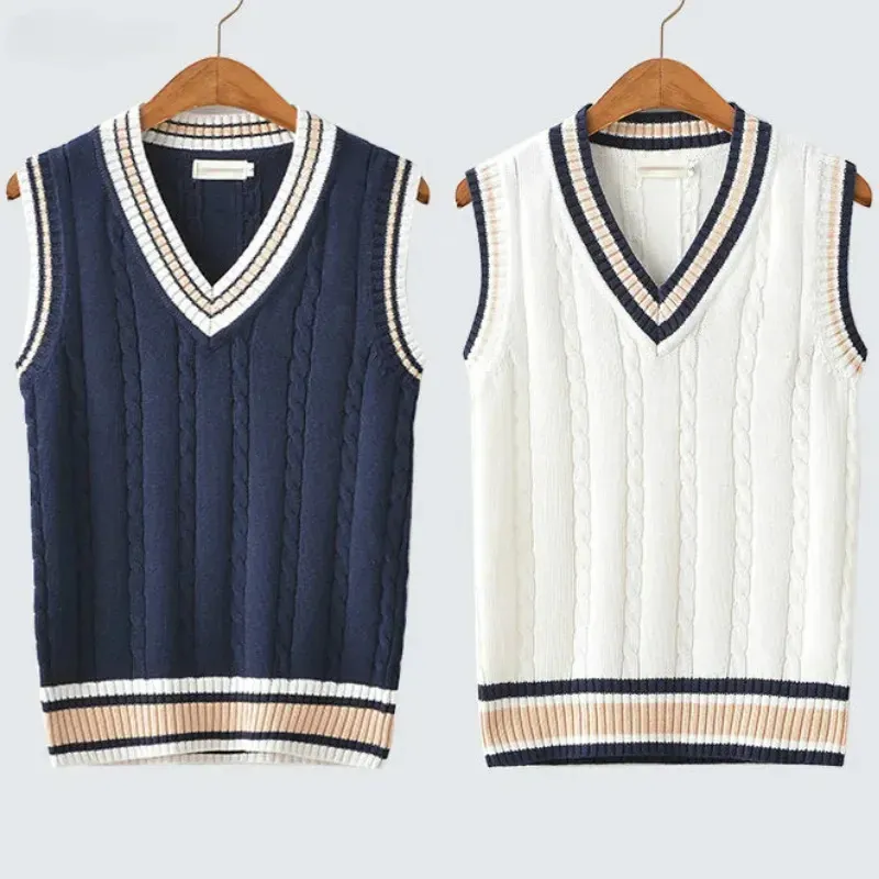 Men's Cable Knit V-Neck Sweater Vest