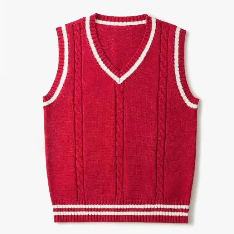 Men's Cable Knit V-Neck Sweater Vest