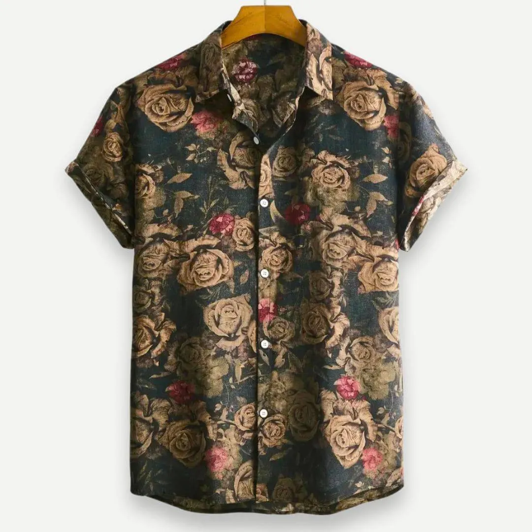 Men’s Floral Golden Print Shirt for Stylish Looks – Daniel
