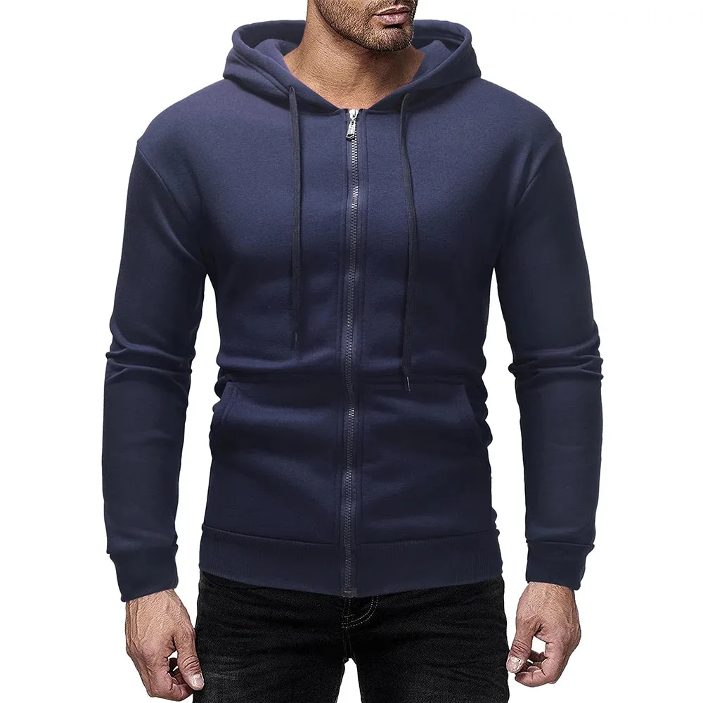Mens Hoodies Solid Color  Hooded Sweatshirts