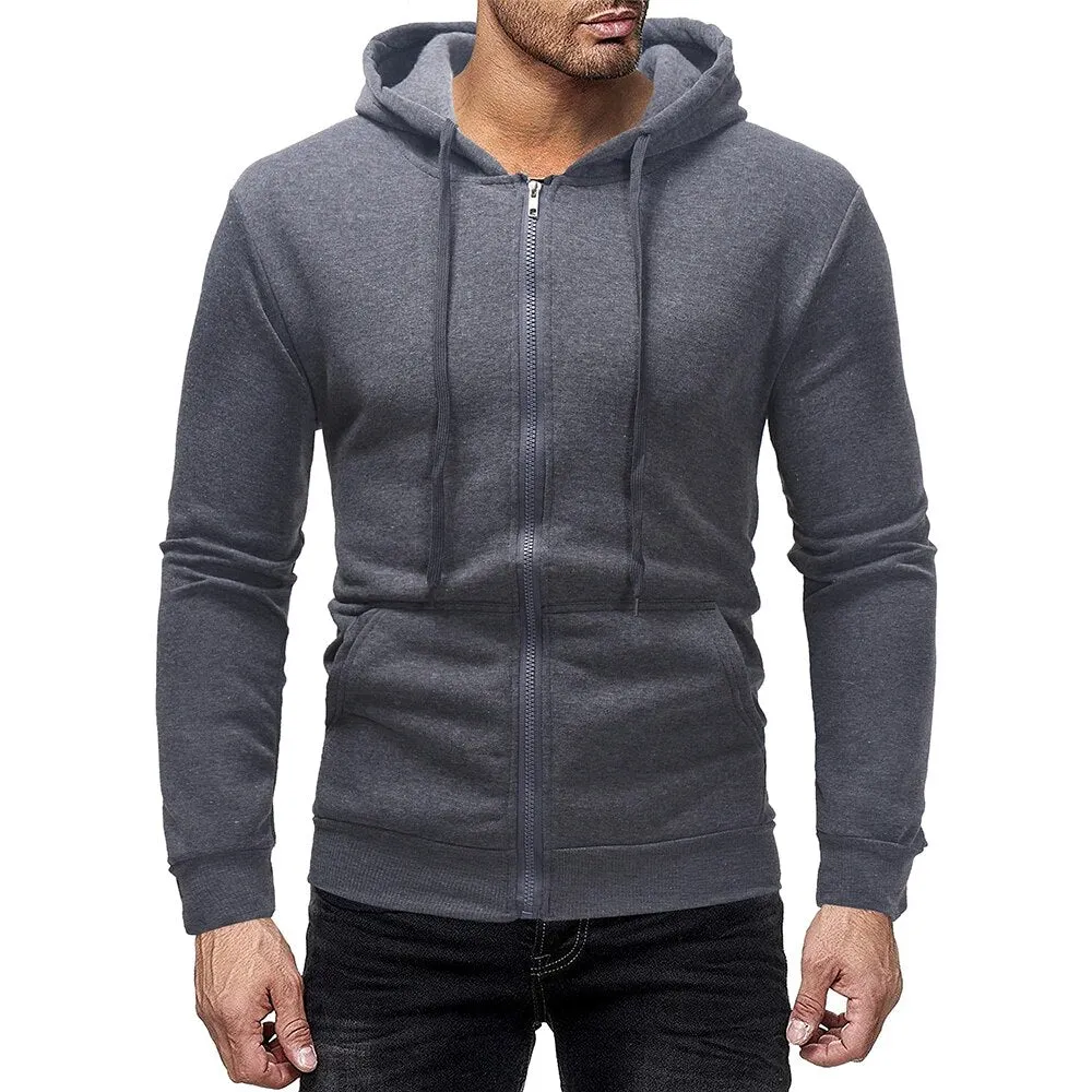 Mens Hoodies Solid Color  Hooded Sweatshirts