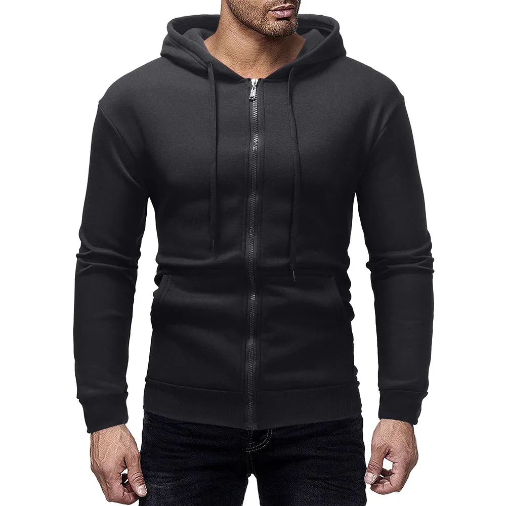 Mens Hoodies Solid Color  Hooded Sweatshirts