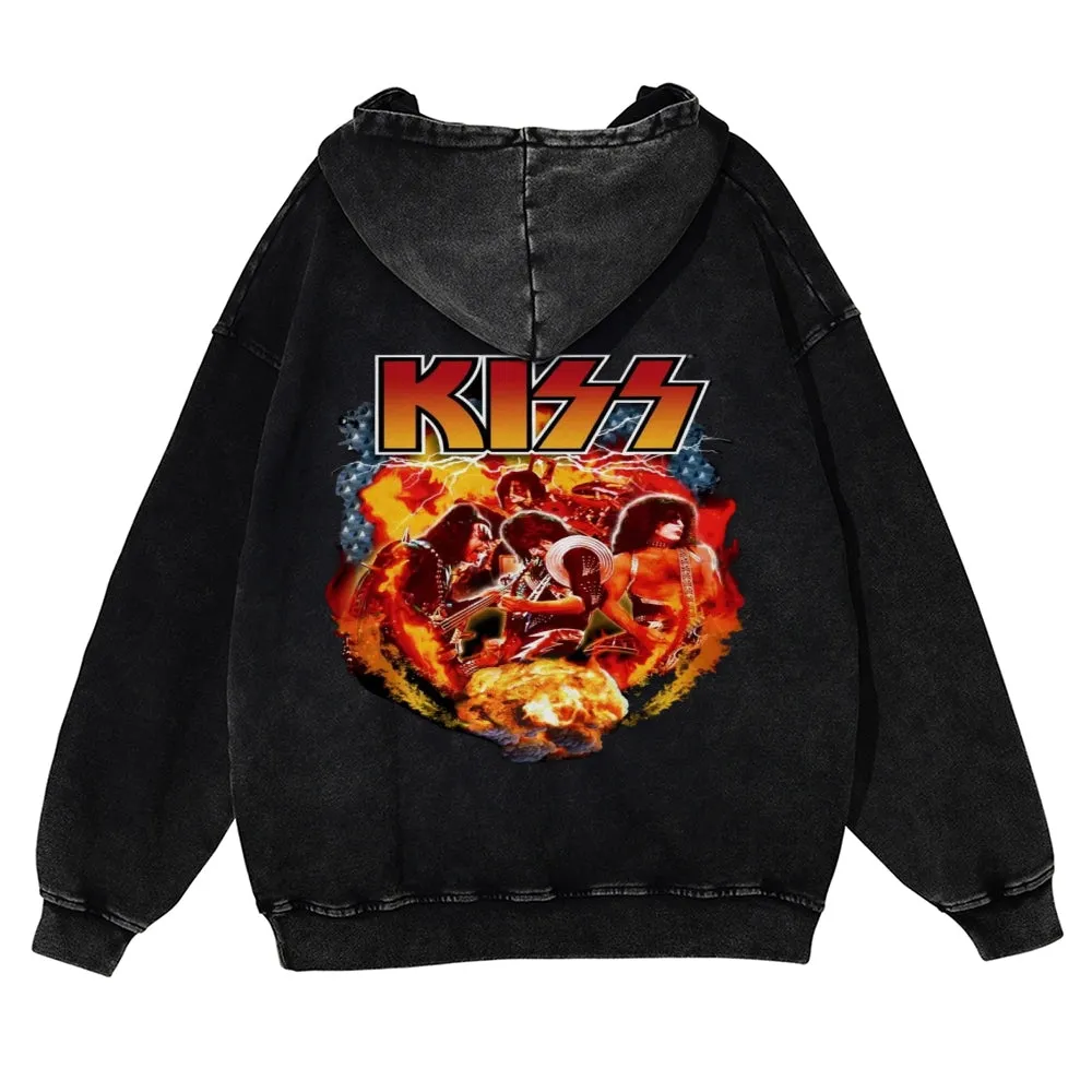 Men's Rock Kiss Band Pullover Hoodies
