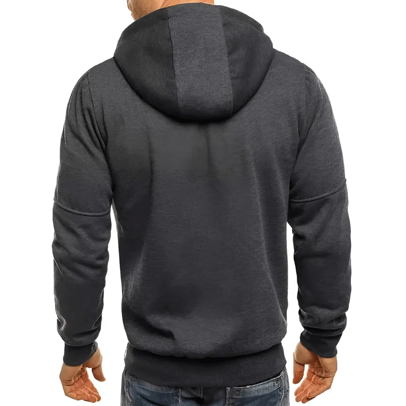 Men's Slim Fit Zipper Hoodie – Long Sleeve Casual Sportswear Jacket