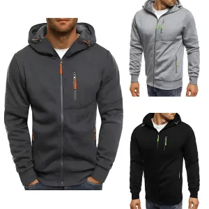 Men's Slim Fit Zipper Hoodie – Long Sleeve Casual Sportswear Jacket