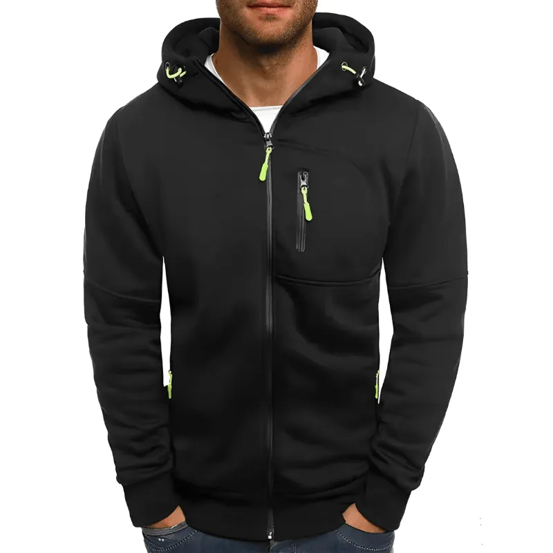 Men's Slim Fit Zipper Hoodie – Long Sleeve Casual Sportswear Jacket
