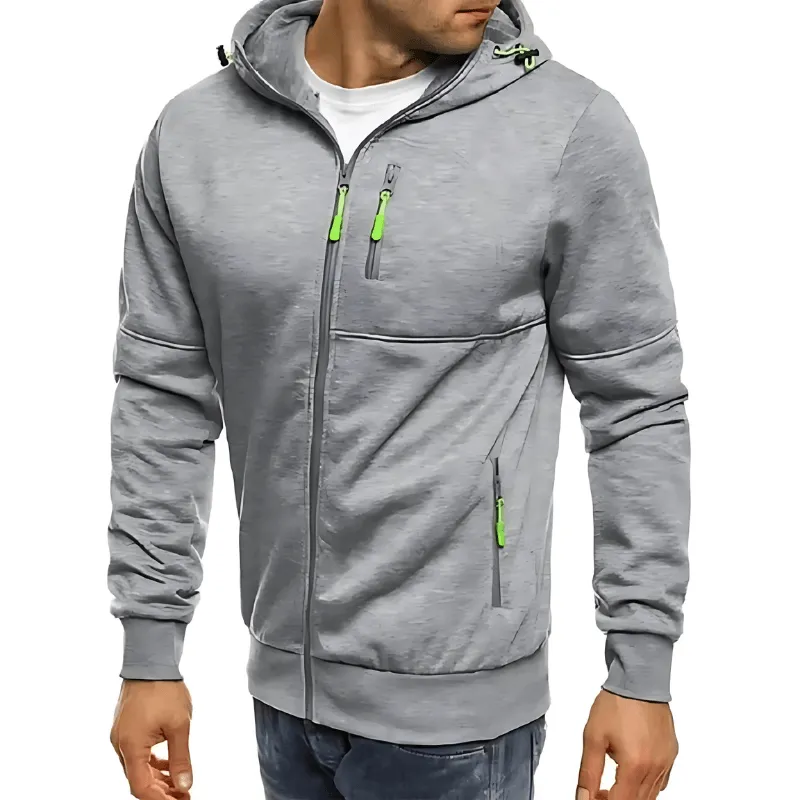 Men's Slim Fit Zipper Hoodie – Long Sleeve Casual Sportswear Jacket